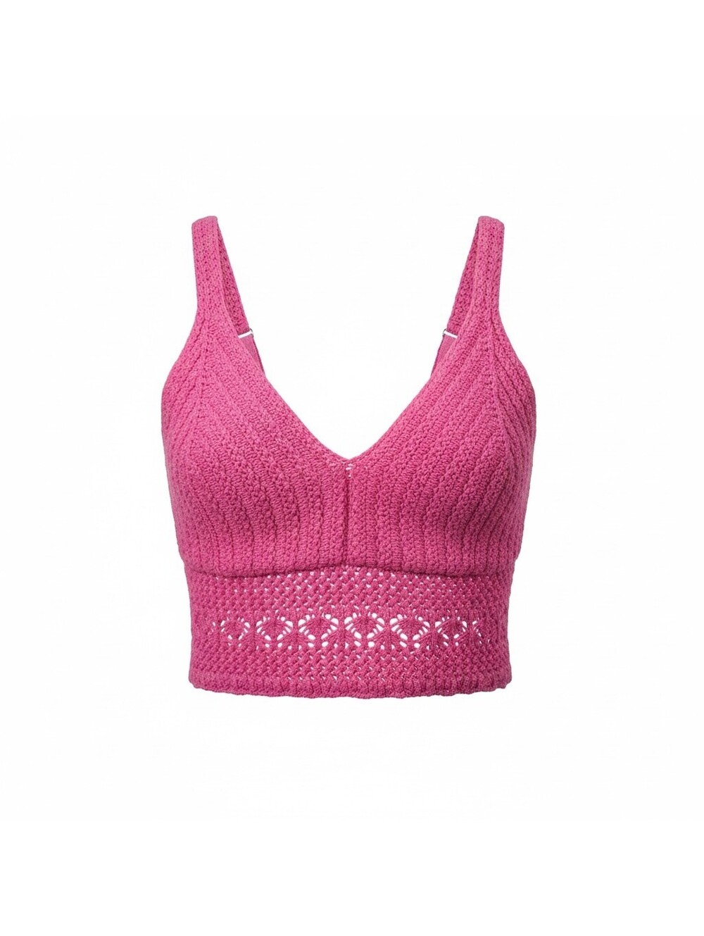 Hollister Pink Crochet Knit Crop Top Bralette, Size Small, 100% Cotton